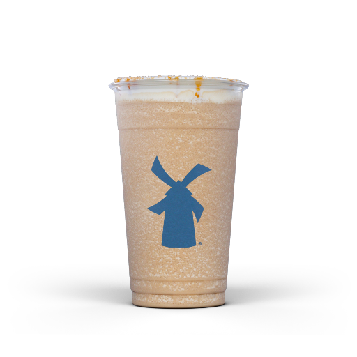 Blended Caramel Pumpkin Brûlée Freeze Pumpkin & Salted Caramel Freeze, Soft Top, Pumpkin Drizzle & Raw Sugar